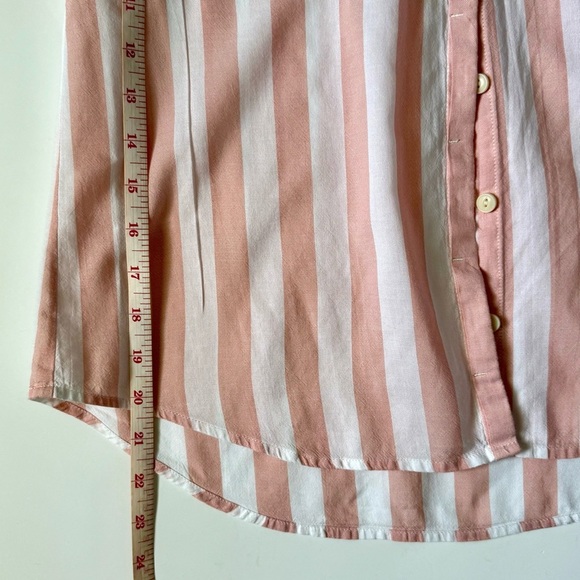 J.Crew Striped Cotton Boxy Button-Down Shirt Pink White MP - Picture 7 of 9